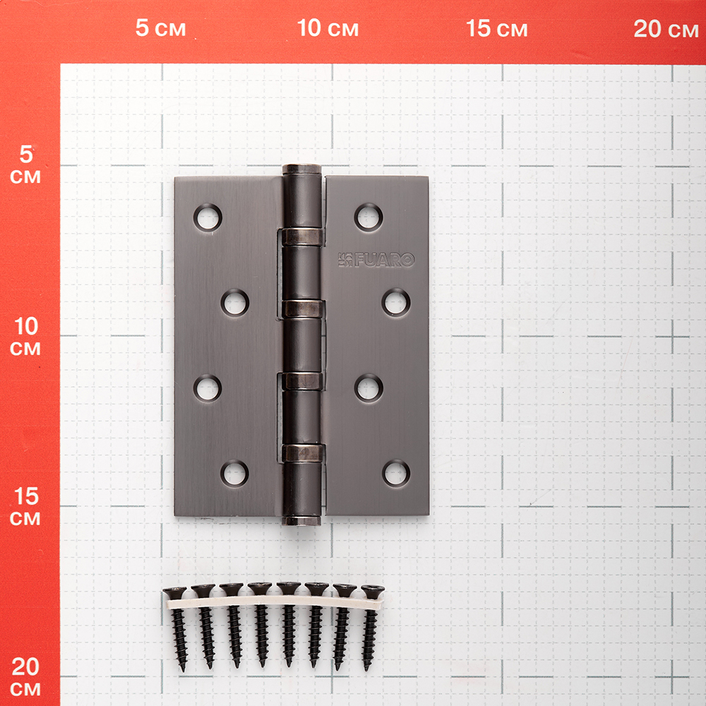 Петля дверная универсальная Fuaro 4BB/BL графит 100х75х2,5 мм Вид№4