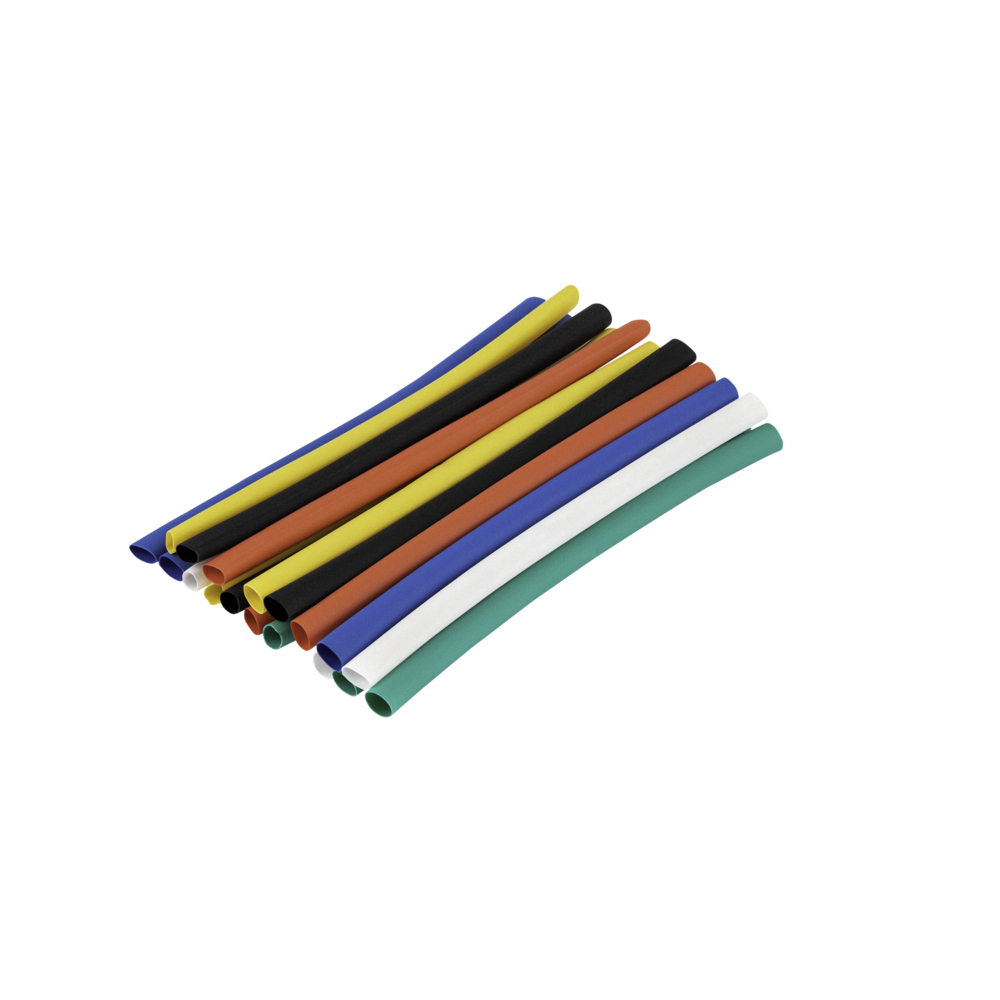 Трубка термоусадочная Düwi ТУТ 4/2 мм 100 мм 6 цветов (18 шт.) термоусадочная коробка 625 шт 2 1 набор для сборки электроники изолированные полиолефиновые термоусадочные трубки кабели и трубки