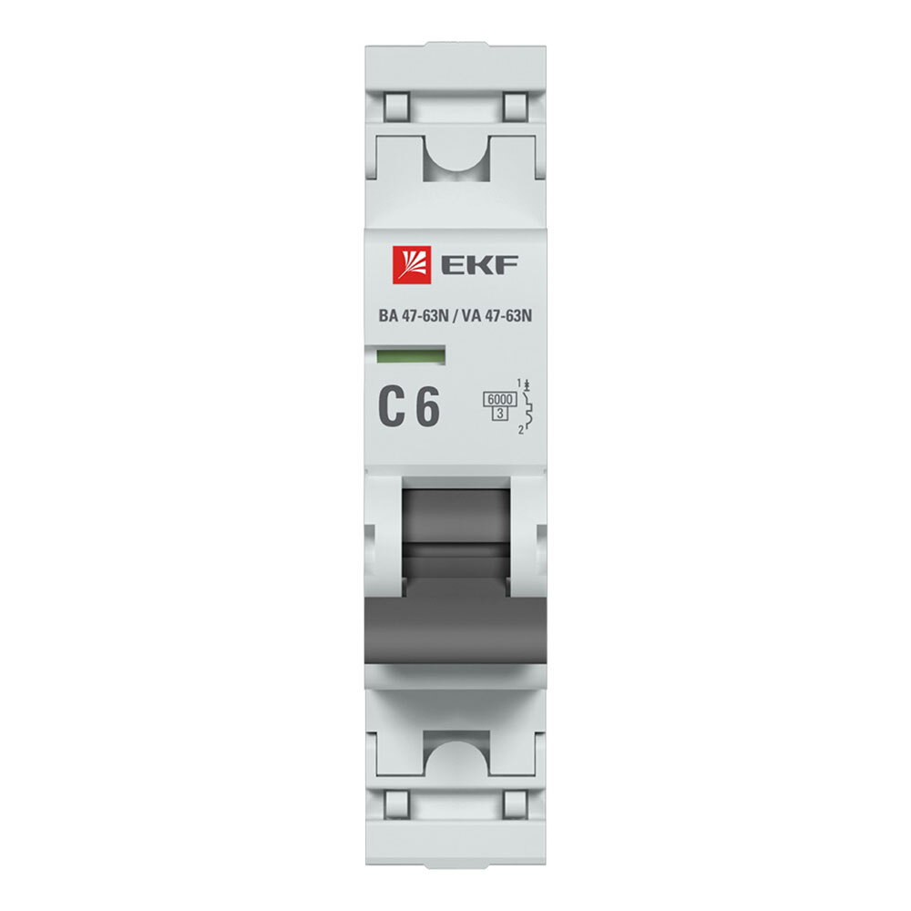 фото Автоматический выключатель ekf proxima ва 47-63n 1p 6а тип с 6 ка 230 в на din-рейку (m636106c)