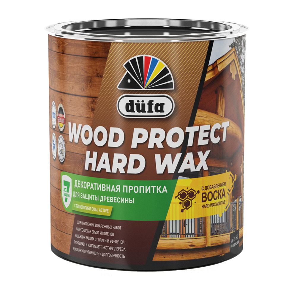 фото Антисептик dufa wood protect hard wax декоративный для дерева бесцветный 0,75 л