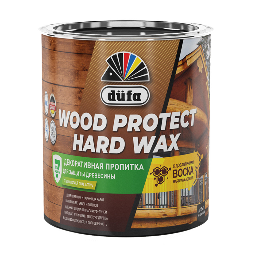 фото Антисептик dufa wood protect hard wax декоративный для дерева ореховое дерево 0,75 л