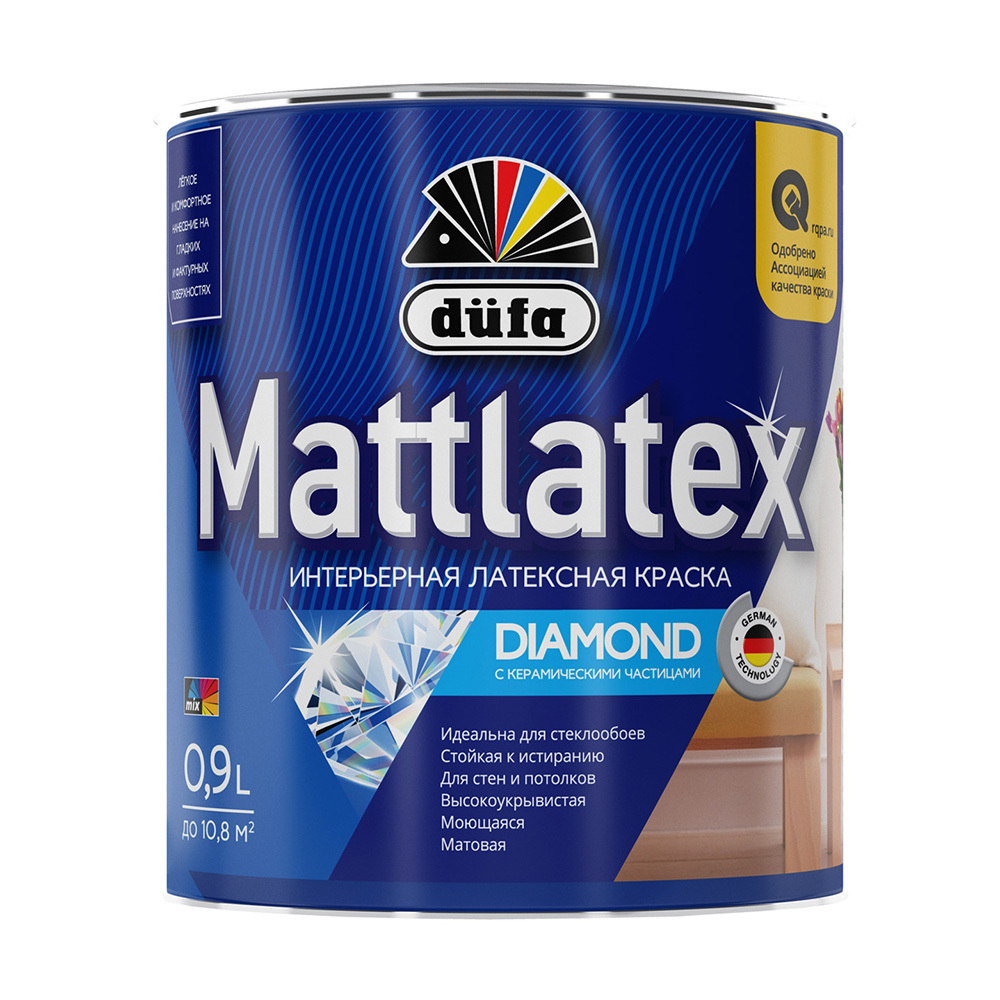 фото Краска моющаяся dufa mattlatex rd100 база 1 белая 0,9 л