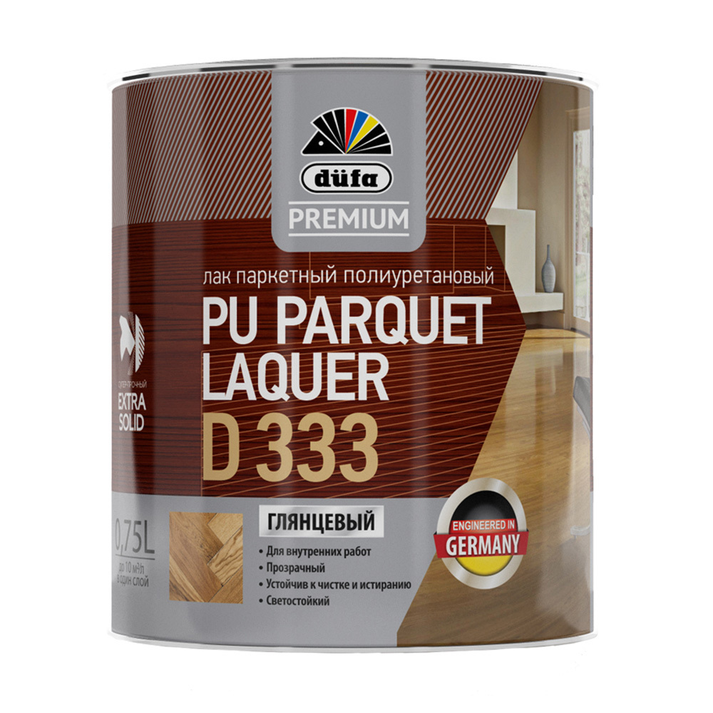 Лак полиуретановый паркетный Dufa Parquet Laquer D333 глянцевый бесцветный 0,75 л