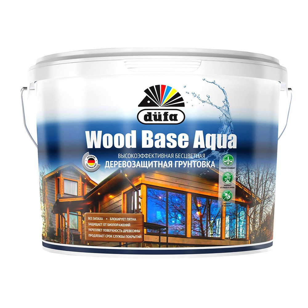 фото Антисептик dufa wood base грунтовочный для дерева бесцветный 0,9 л