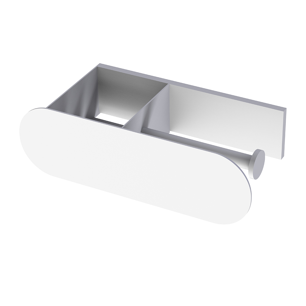фото Держатель для туалетной бумаги flow round с полкой металл белый (fl-ro-du26пр-б)
