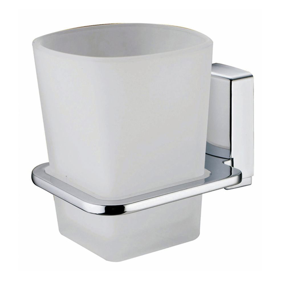 Стакан для ванной WasserKraft Leine с держателем стекло матовый/металл хром (K-5028) стакан для ванной wasserkraft kammel с держателем стекло матовый металл хром k 8328
