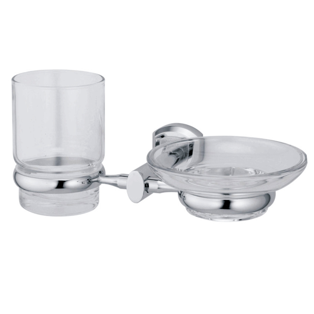 Стакан для ванной WasserKraft Oder с держателем стекло прозрачный/металл хром (K-3026) стакан для ванной wasserkraft oder с держателем двойной стекло прозрачный металл хром k 3028d