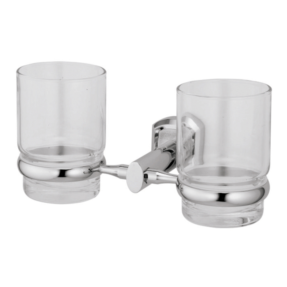 Стакан для ванной WasserKraft Oder с держателем двойной стекло прозрачный/металл хром (K-3028D) набор астильбы размытые грани 3 шт