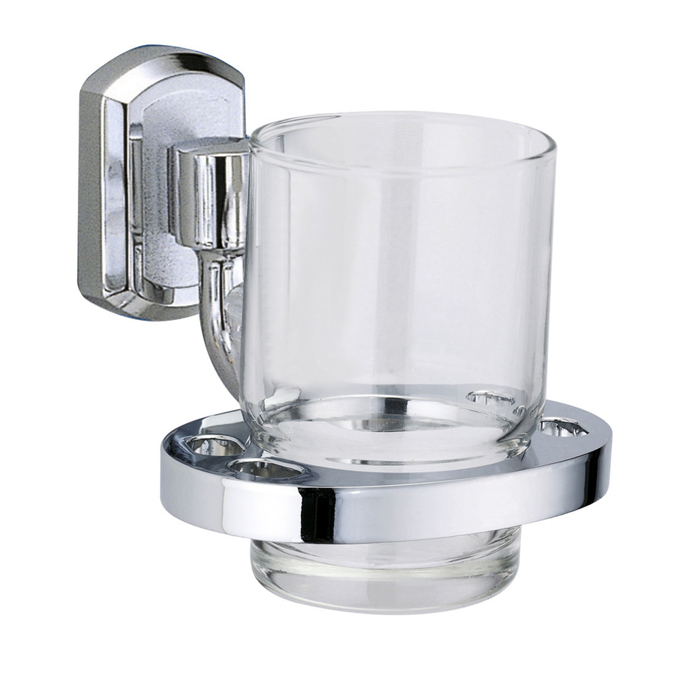Стакан для ванной WasserKraft Oder с держателем стекло прозрачный/металл хром (K-3028)