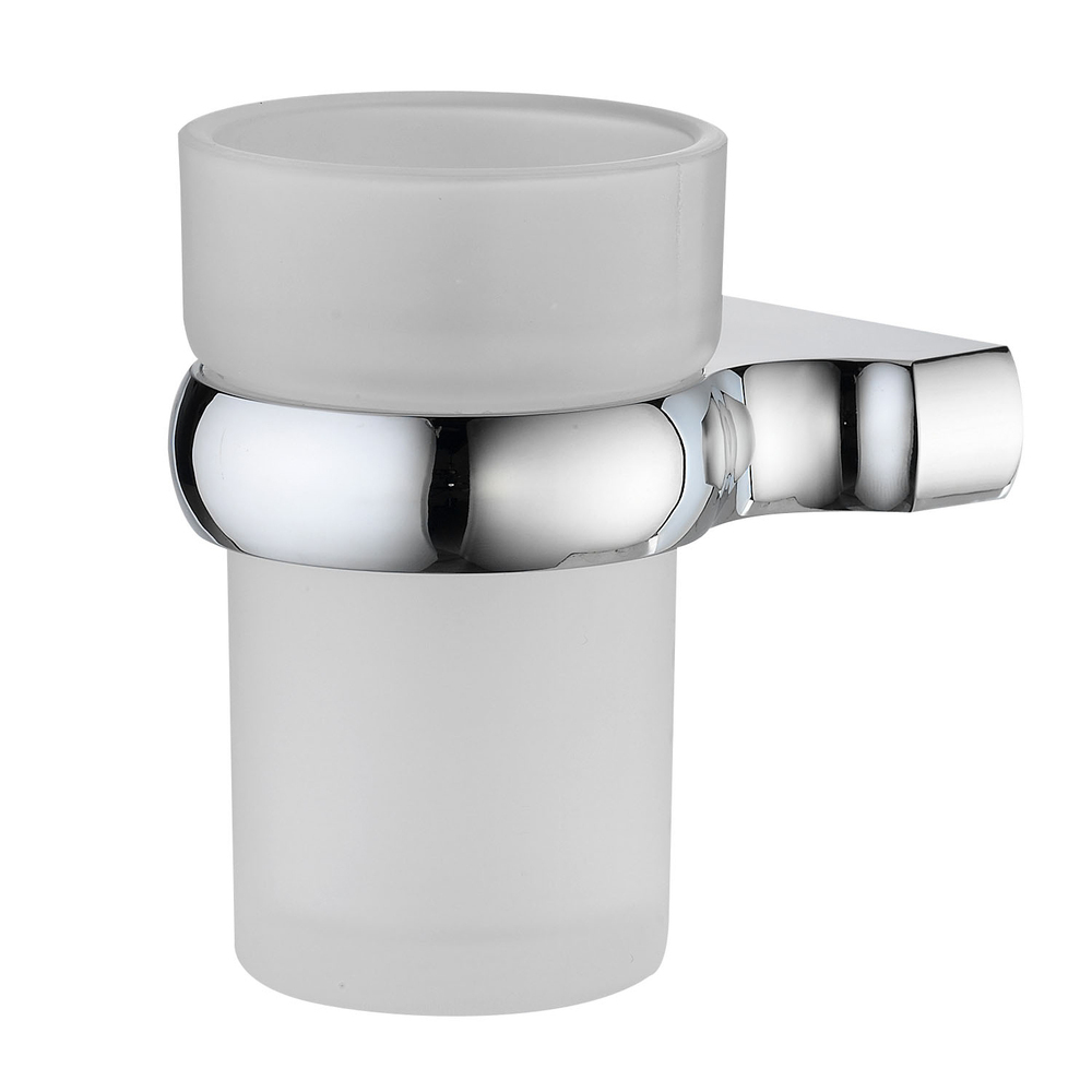 Стакан для ванной WasserKraft Berkel с держателем стекло матовый/металл хром (K-6828) стакан для ванной wasserkraft leine с держателем стекло матовый металл белый хром k 5028w