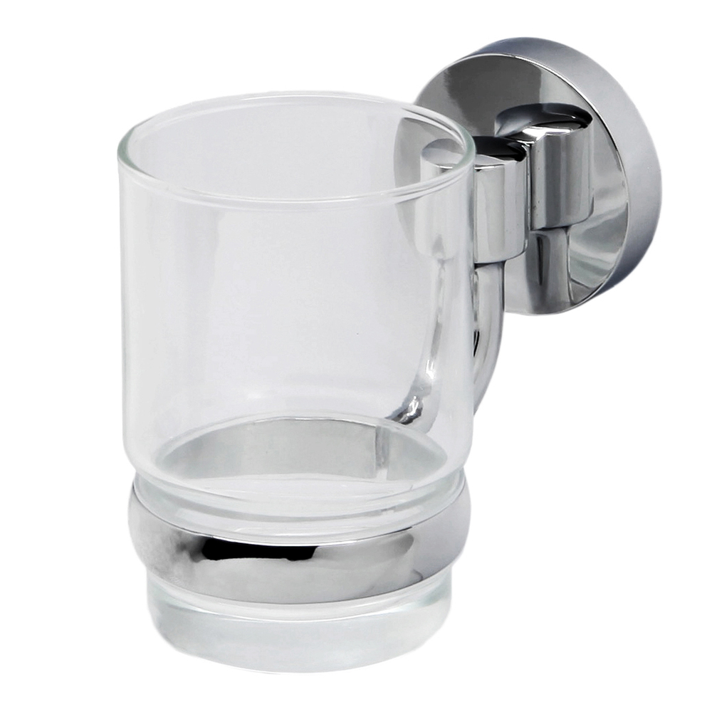 Стакан для ванной WasserKraft Rhein с держателем стекло прозрачный/металл хром (K-6228) стакан для ванной wasserkraft oder с держателем стекло прозрачный металл хром k 3028