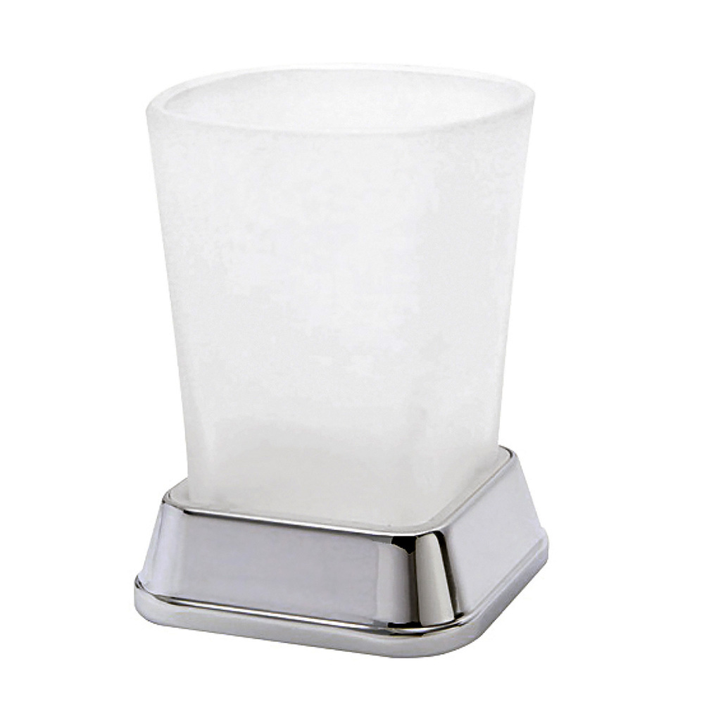 Стакан для ванной WasserKraft Amper настольный стекло матовый/металл хром (K-5428) стакан для ванной wasserkraft donau настольный стекло матовый металл хром k 2428