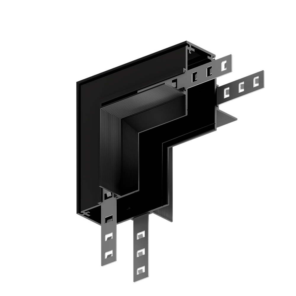 Коннектор для магнитного шинопровода L-образный Arte Lamp Linea черный (A489906) коннектор угловой для магнитного шинопровода arte lamp linea accessories a480606