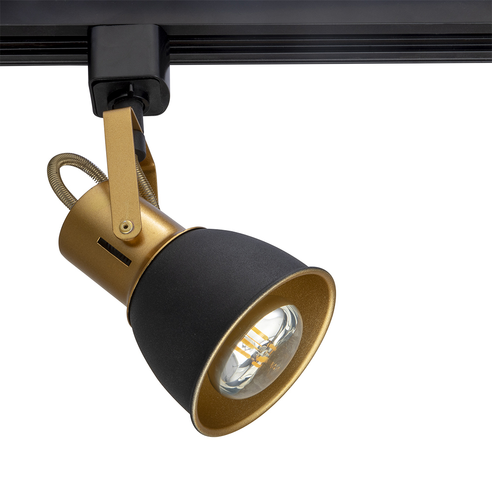 Трековый светильник однофазный Arte Lamp Jovi 40 Вт Е14 1 кв.м черный (A1677PL-1GO) настольная лампа arte lamp a4002lt 1go