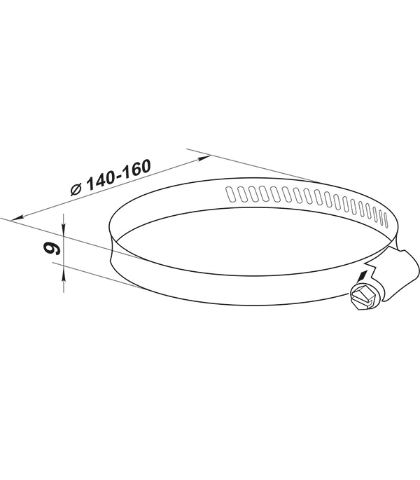 Хомут для монтажа гибких воздуховодов d140-160 мм Вид№3