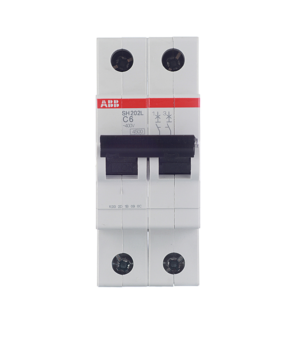 Автоматический выключатель ABB SH202L (2CDS242001R0064) 2P 6А тип С 4,5 кА 400 В на DIN-рейку