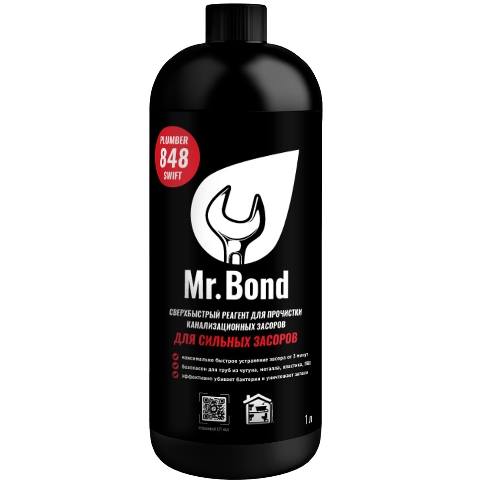 Средство Mr.Bond Plumber 848 для очистки канализационных засоров 1 л