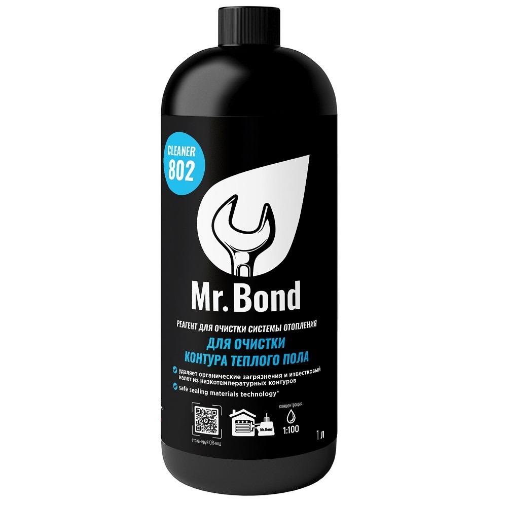 Реагент Mr.Bond Cleaner 802 для очистки контура теплого пола 1 л