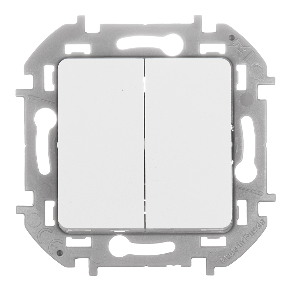 

Выключатель Legrand Inspiria двухклавишный встраиваемый белый (673620)