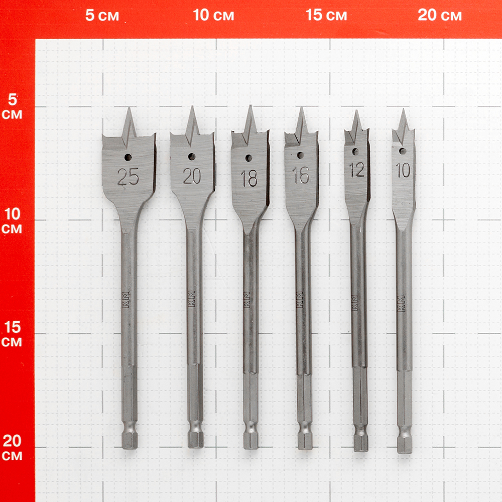 Набор сверл по дереву перьевых КМ 10-25 мм (6 шт.) (966057) Вид№4