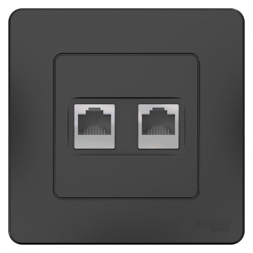 

Розетка компьютерная Systeme Electric Blanca встраиваемая антрацит 2хRJ45 (BLNIS045456), Черный