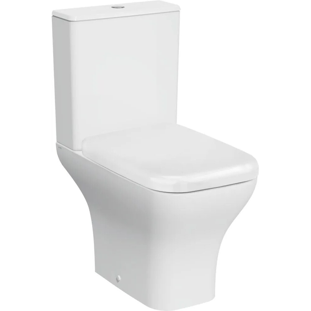 Унитаз-компакт Vitra Polar безободковый с горизонтальным выпуском с сиденьем дюропласт микролифт белый (9843B003-7201)