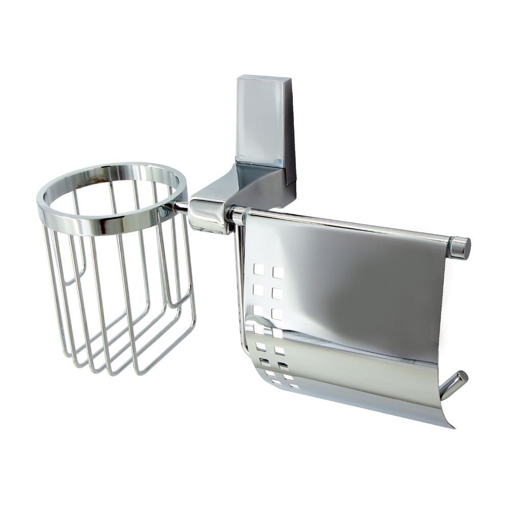 Держатель для туалетной бумаги WasserKraft Lopau с крышкой металл/пластик хром (K-6059)