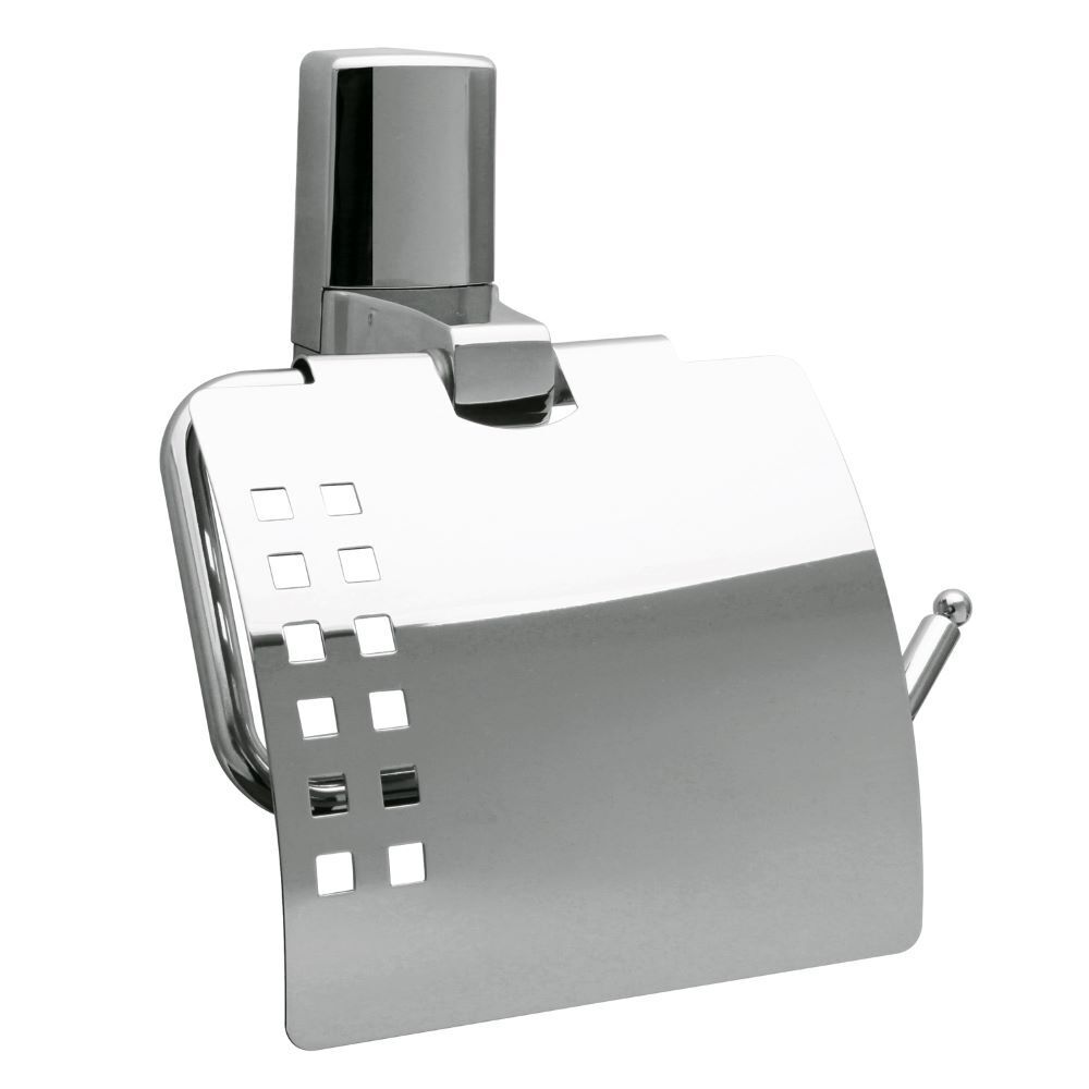 Держатель для туалетной бумаги WasserKraft Leine с крышкой металл/пластик хром (K-5025)