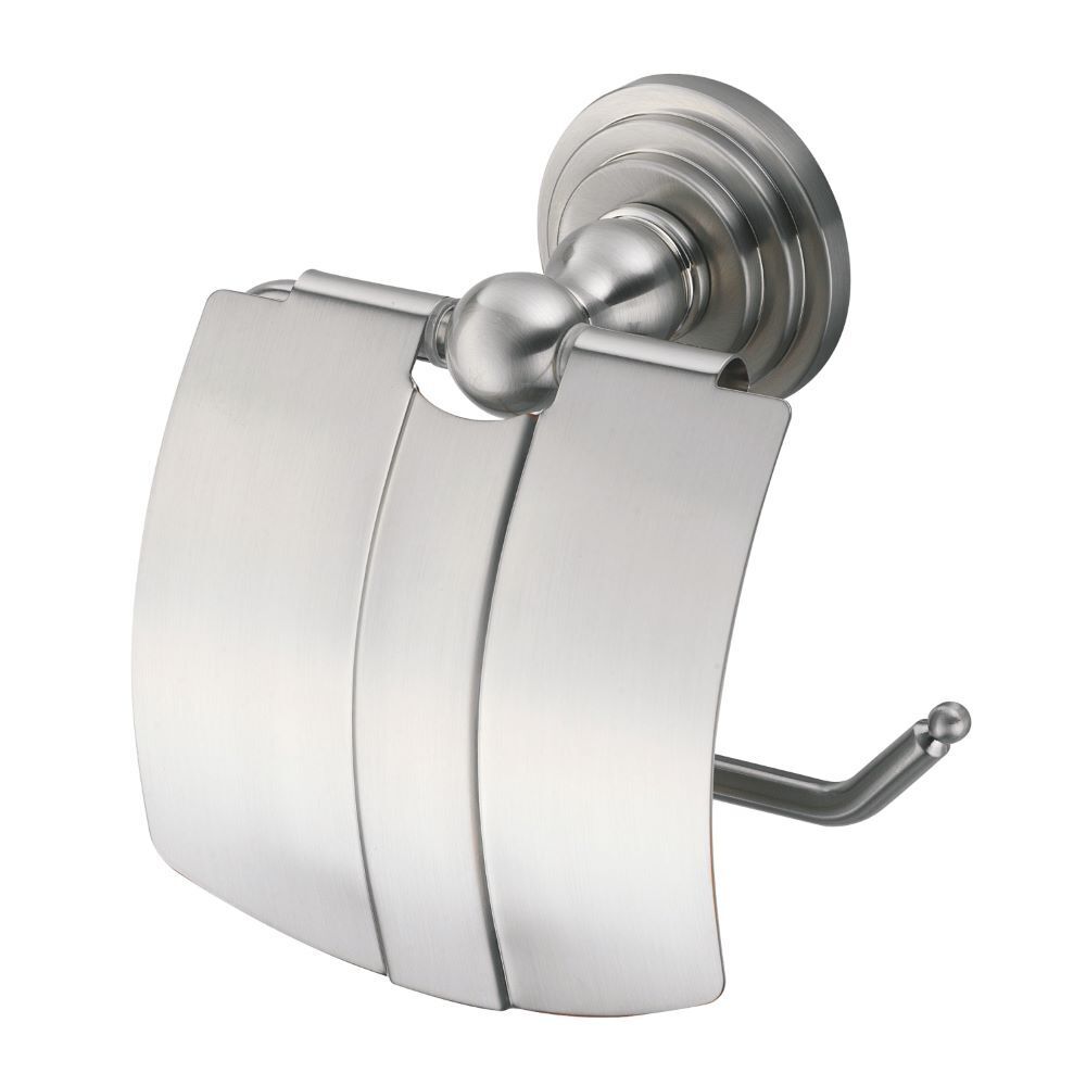 Держатель для туалетной бумаги WasserKraft Ammer с крышкой металл/пластик никель (K-7025)