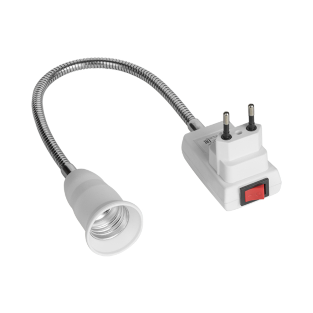 светильник эра fito holder 3м с проводом и выключателем для фитоламп с цоколем е27 Переходник для ламп Е27-Е40 Düwi IP20 гибкий с выключателем (24650 3)