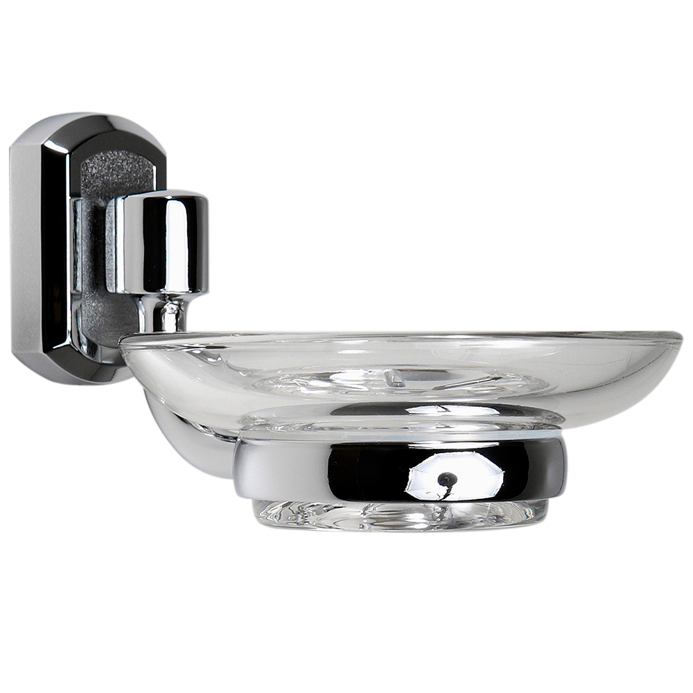 Мыльница для ванной WasserKraft Oder K-3000 с держателем металл/стекло хром (K-3029) стакан для ванной wasserkraft oder с держателем стекло прозрачный металл хром k 3028