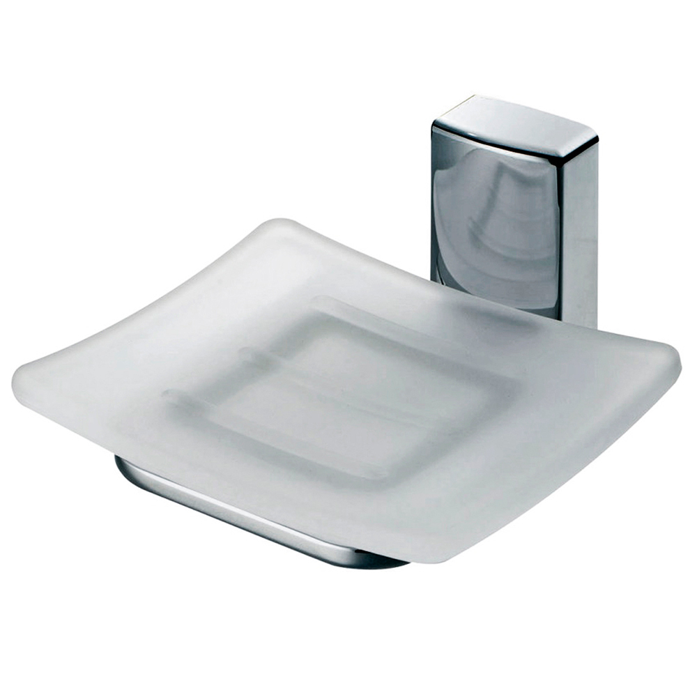 Мыльница для ванной WasserKraft Leine K-5000 с держателем металл/стекло хром (K-5029) smesitel dlya vanny s dlinnym izlivom leine 3502l
