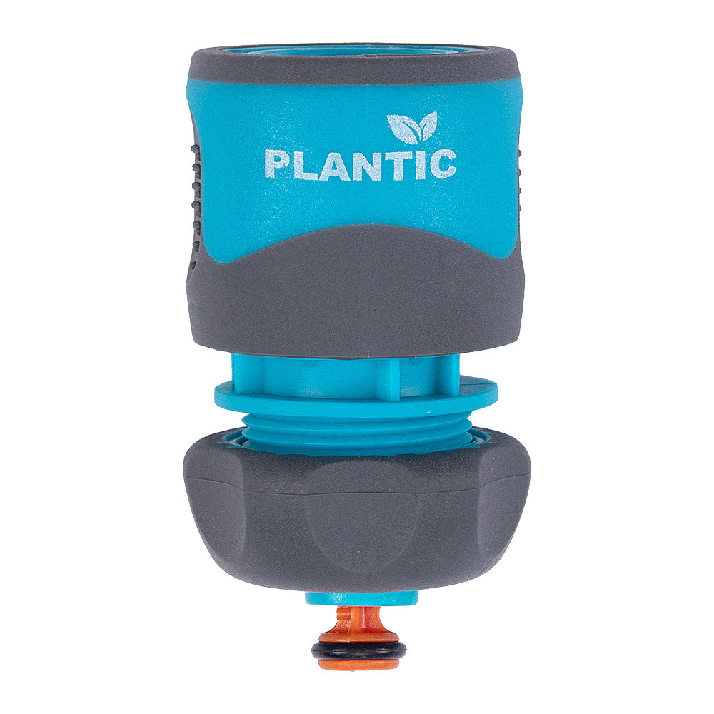 Коннектор 1/2 для шланга Plantic Light полипропиленовый с аквастопом (39369-01) коннектор для шланга с автостопом plantic light 1 2