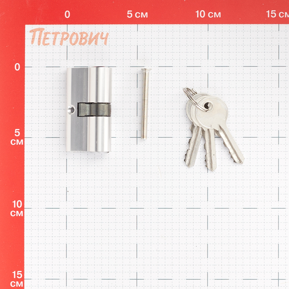 Цилиндр 2018 60 30х30 мм ключ/ключ хром Вид№2