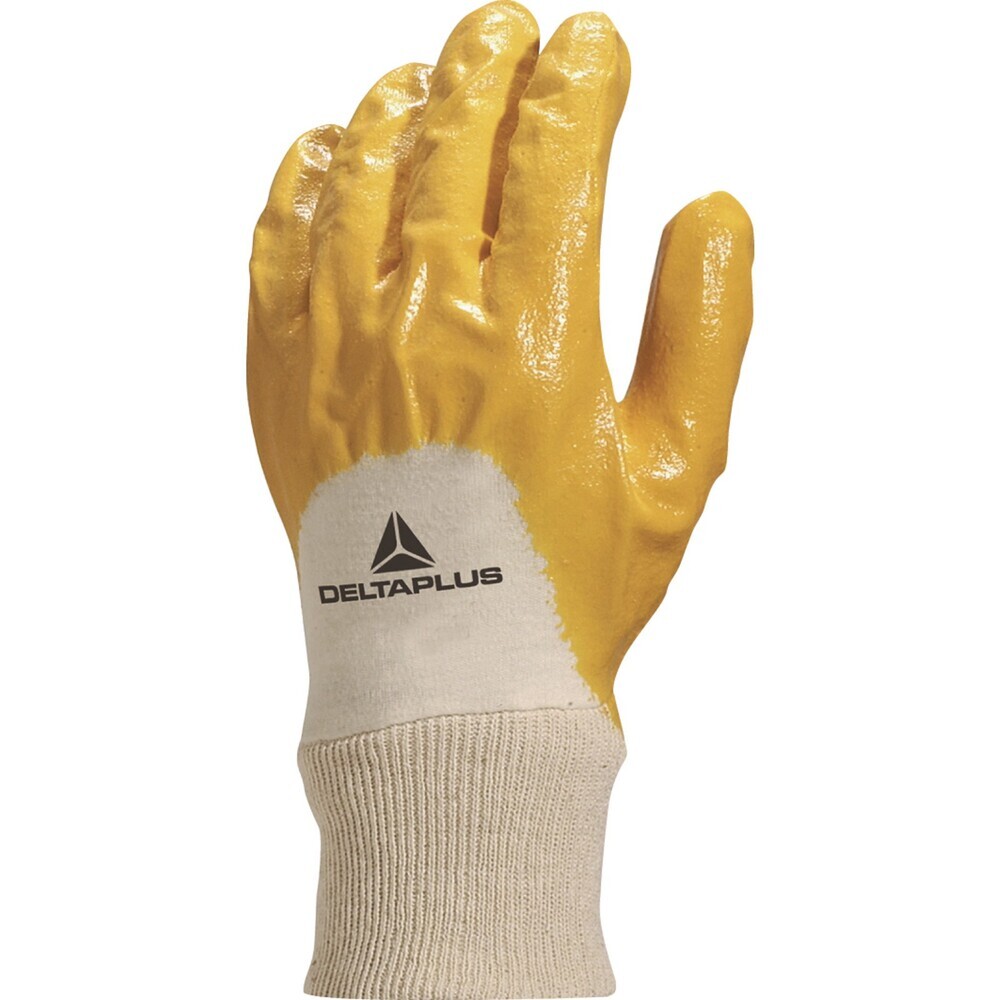 Перчатки х/б с нитриловым покрытием Delta Plus NI015 желтые 10 (XL) 10 пар защитные рабочие перчатки из полиуретана с нитриловым покрытием
