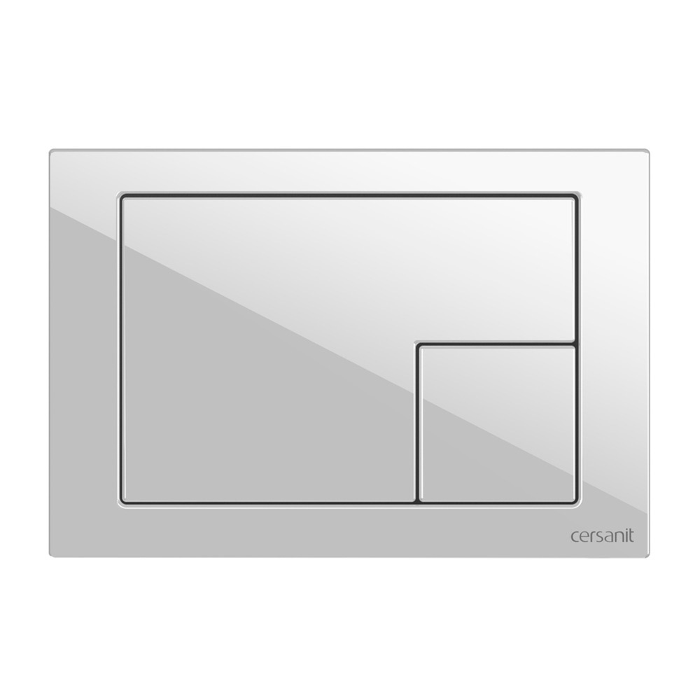 Клавиша смыва для инсталляций Cersanit Corner белая глянцевая (64077) кнопка смыва cersanit twins для link pro vector link hi tec черный матовый с рамкой 63534