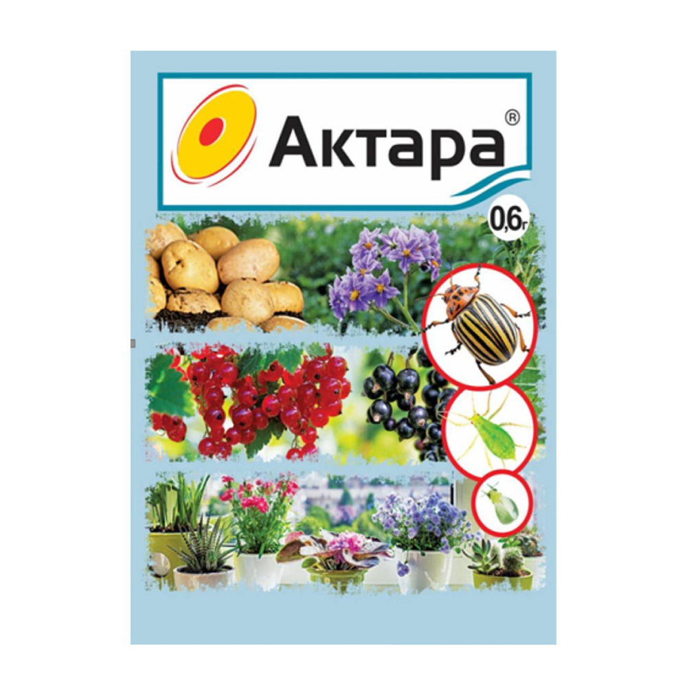 Средство для защиты растений от вредителей Ваше хозяйство Актара ВДГ 0,6 г инсектицид кинмикс 25мл против листогрызущих вредителей