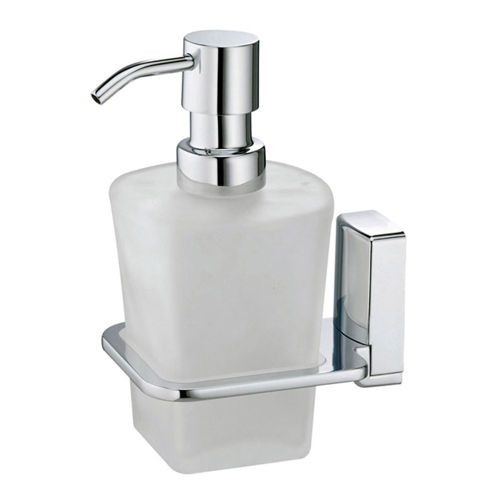 Дозатор для мыла WasserKraft Leine с держателем стекло матовый/металл хром (K-5099) дозатор для мыла wasserkraft leine с держателем стекло матовый металл хром k 5099
