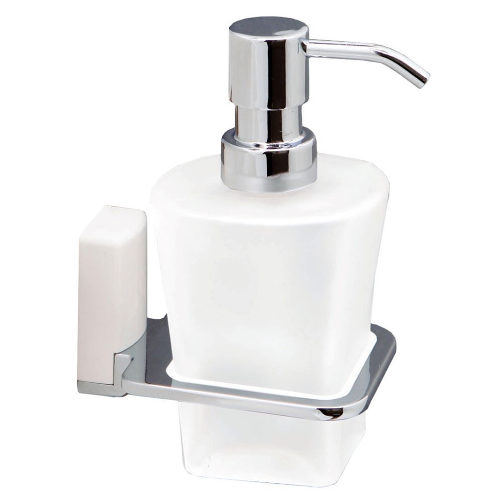 Дозатор для мыла WasserKraft Leine с держателем стекло матовый/металл хром (K-5099W) дозатор для мыла wasserkraft leine с держателем стекло матовый металл хром k 5099