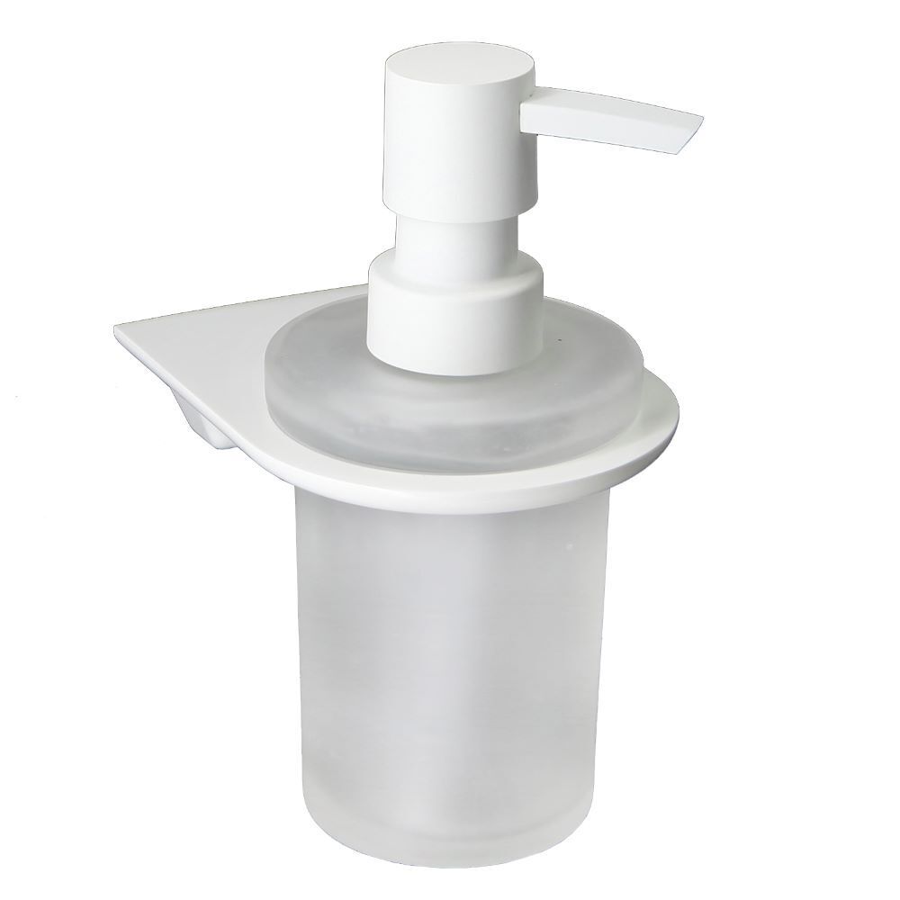 Дозатор для мыла WasserKraft Kammel с держателем стекло матовый/металл белый (K-8399W)