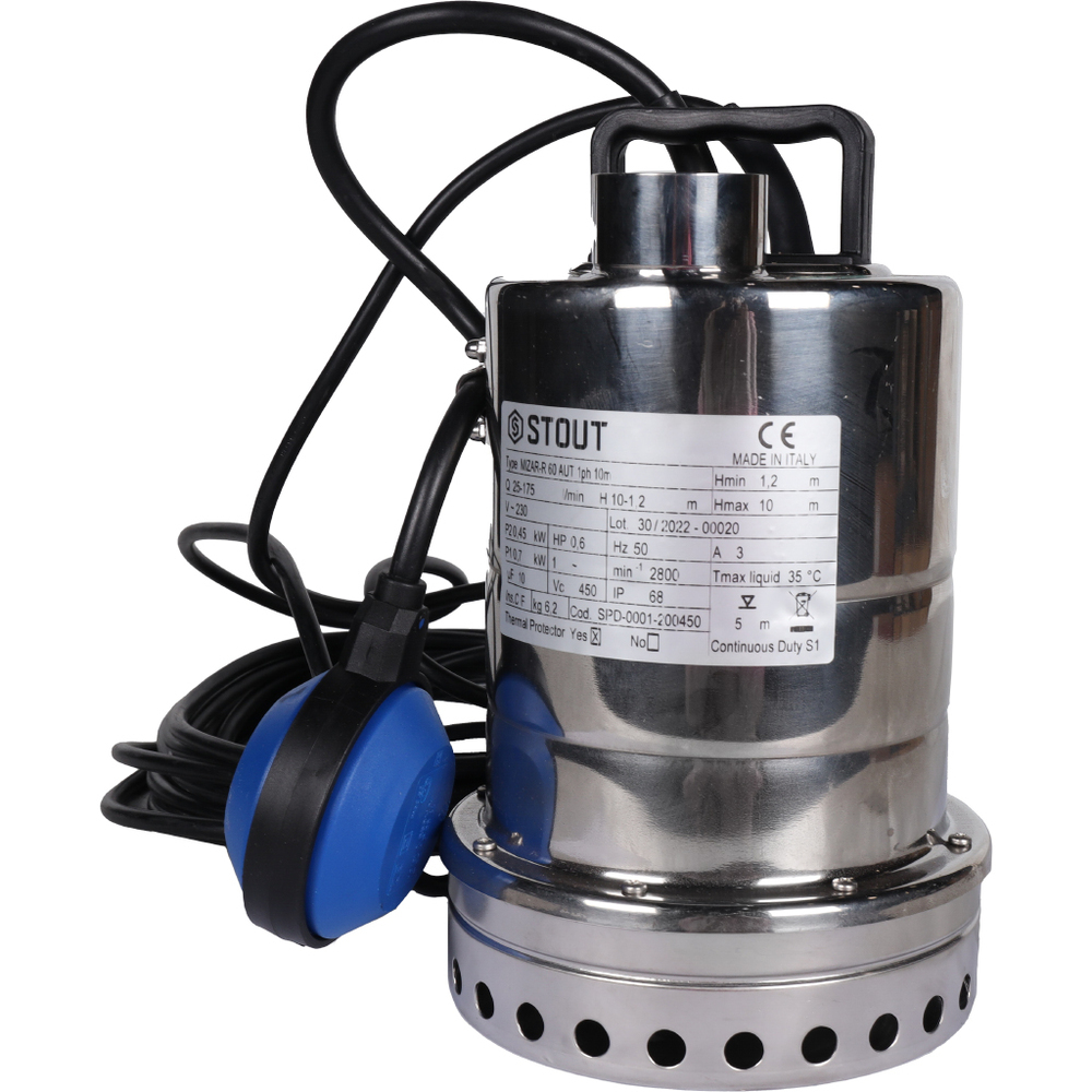 Насос дренажный Stout для грязной воды 175 л/мин (SPD-0001-200450)