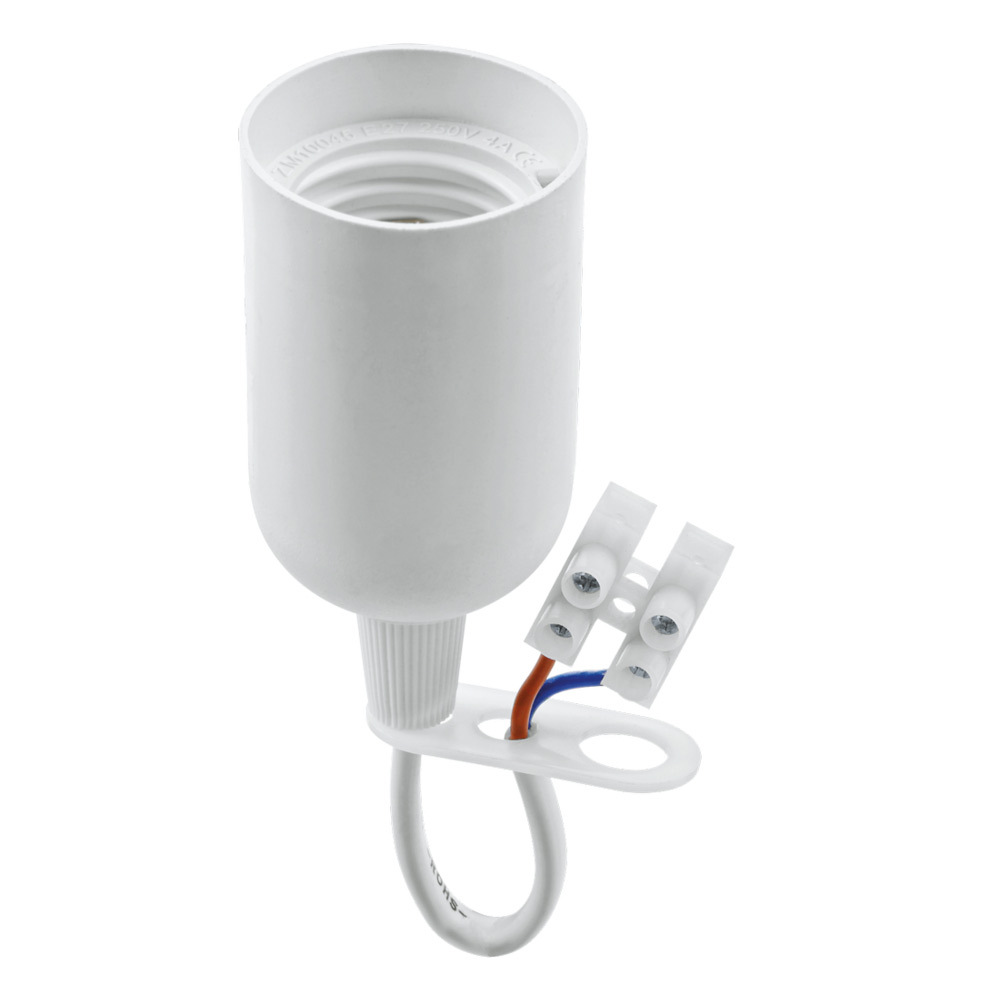 Патрон для лампы E27 термостойкий пластик IP20 с клеммной колодкой (13055 0) патрон для лампы е14 düwi термостойкий пластик 60 вт ip20 с кольцом белый 24622 0
