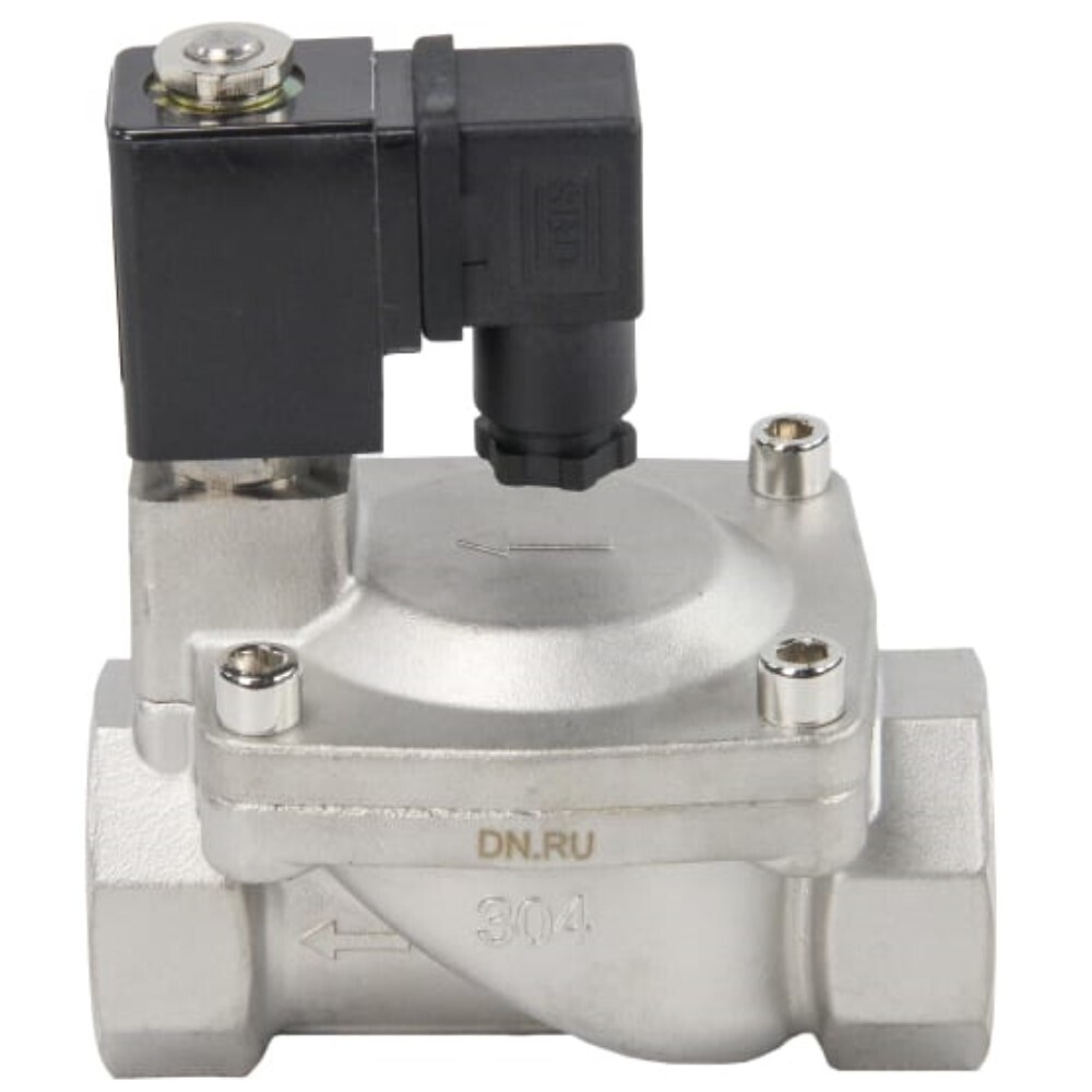 Клапан электромагнитный DN.ru (D130-01502) Ду40 10 бар 220 В пластиковый электромагнитный клапан 12 в 24 в 220 в постоянного тока нормально замкнутый электромагнитный клапан входной клапан входной кл
