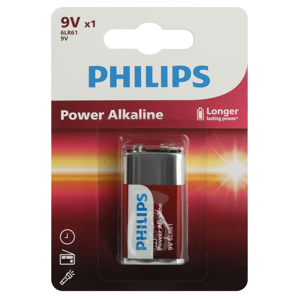 Батарейка Philips Power (Б0062717) крона 6LR61 9 В (1 шт.) элемент питания duracell крона 6lr61 1 шт