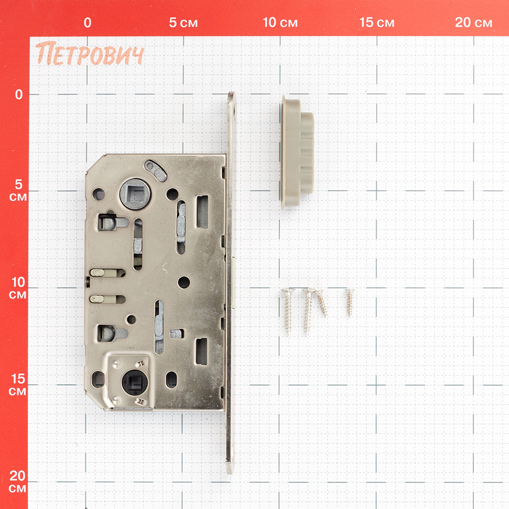 Замок врезной для межкомнатной двери Palladium 600-M SN под фиксатор никель Вид№2