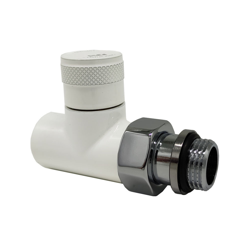 прямой клапан sr rubinetterie tondera термостатический 1 2х3 4 е цвет черный Клапан (вентиль) запорный прямой SR Rubinetterie Tondera (0672-1500VC0A) 1/2 ВР(г) х 1/2 НР(ш) для радиатора белый