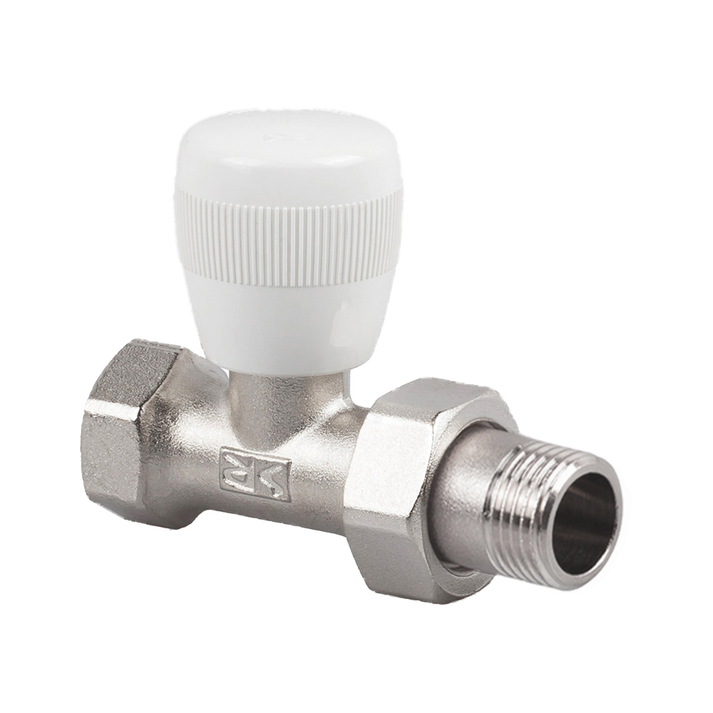 Клапан (вентиль) регулирующий ручной прямой SR Rubinetterie Universal (A526-2000N000) 3/4 ВР(г) х 3/4 НР(ш) для радиатора никелированный