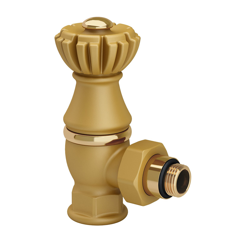 Клапан (вентиль) регулирующий ручной угловой SR Rubinetterie Liberty (0325-2000V00R) 1/2 ВР(г) х 3/4 НР(ш) для радиатора золото