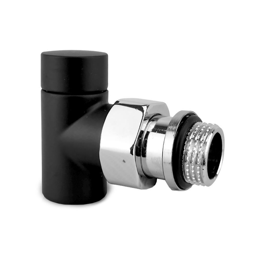 Клапан (вентиль) запорный угловой SR Rubinetterie Tondera Light (0775-1500VC0S) 1/2 ВР(г) х 1/2 НР(ш) для радиатора черный матовый угловой запорный клапан для радиатора sr rubinetterie sr rubinetterie 1 2 хром tondera light запорный