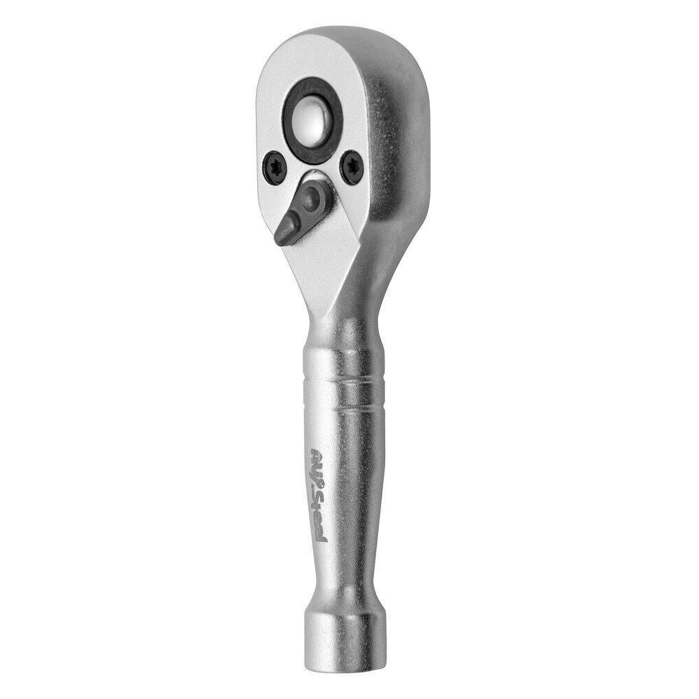 Ключ-трещотка AV Steel 1/4х95 мм 72 зубца укороченный трещотка 72 зубцовая с прямой металлической ручкой эврика